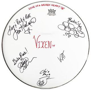 Vixen Autographed Drum Head.