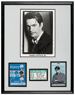 Harry Connick, Jr. Signed Press Photo, All-Access and Crew Passes, and Ticket.