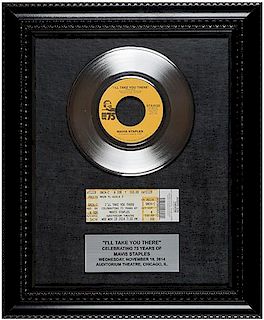 Mavis Staples "I'll Take You There" 75 Year Celebration Platinum Record Display.