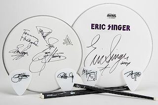 Kiss Autographed Drum Heads.