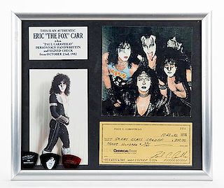 Kiss Eric "The Fox" Carr Signed and Dated Check.