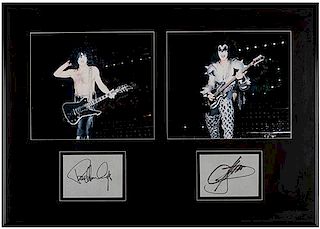 Kiss Gene Simmons and Paul Stanley Autograph Display.