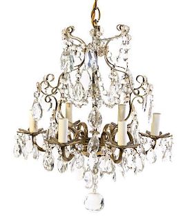 A Louis XV Style Six-Light Chandelier, Height 16 x diameter 13 inches.
