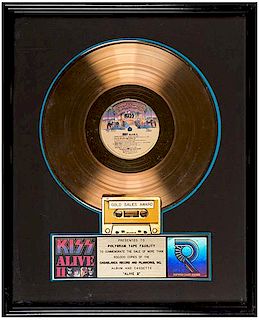 Kiss "Alive II" RIAA Album and Cassette Gold Sales Award.