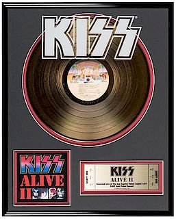 Kiss "Alive II" 24kt Gold-Plated 33rpm Record.