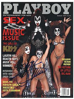 Kiss Gene Simmons Signed Playboy Magazine.