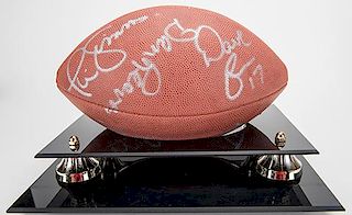 Signed Bill Parcells and New York Giants Players Football.