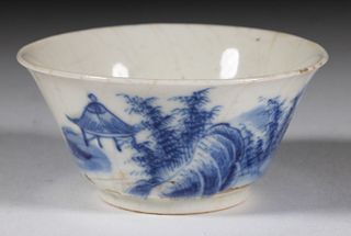 CHINESE EXPORT PORCELAIN BLUE AND WHITE CUP