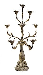 A Tole Eight-Light Candelabrum, Height 28 3/4 inches.