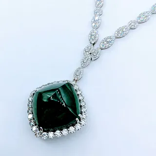 One-of-a-kind 62.20ct Emerald & 15.77ctw Diamond Necklace