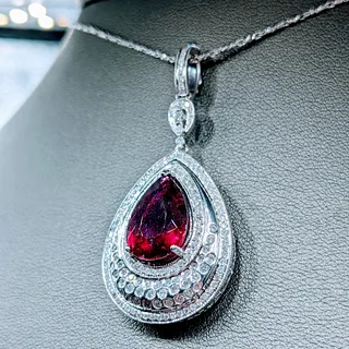 Breathtaking Diamond & Rubellite Necklace