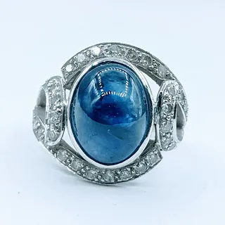 Madagascar Sapphire & Diamond Cocktail Ring