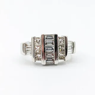 Sparkling Platinum & Diamond Statement Ring