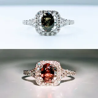 Exquisite Natural Alexandrite & Diamond Platinum Ring