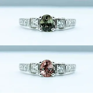 Natural Alexandrite & Diamond Ring