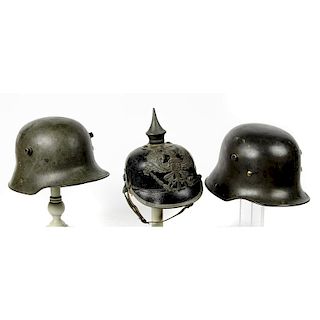 Lot of 3 World War I German Helmets