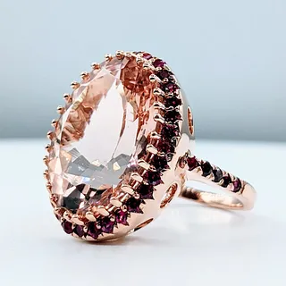 Fabulous Morganite & Ruby Cocktail Ring