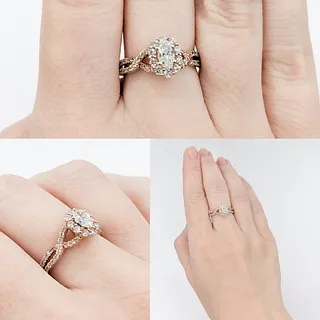 .80ctw Oval Center Diamond Rose Gold Engagement Ring