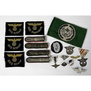 Lot of Railway Nazi, Imperial Germany and Austrian Insignias