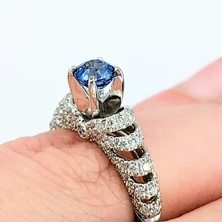 Enchanting Sapphire & Diamond Engagement Ring
