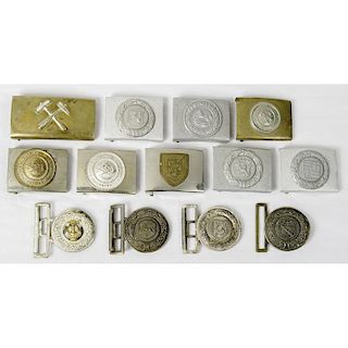 Lot of 12 Civil Service, Mining, Fire and Police Buckles