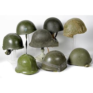 Lot of 8 Post World War II European Helmets