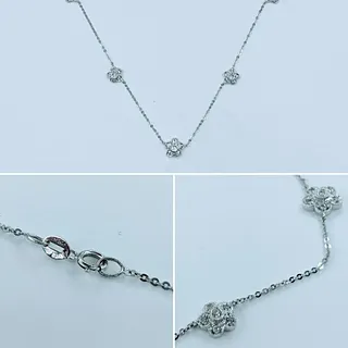 Floral Diamond Station Necklace