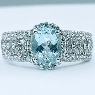 Le Vian Aquamarine and Diamond Ring