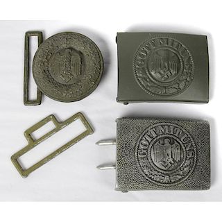 Lot of 3 Wehremacht Buckles Including Tropical Officer's