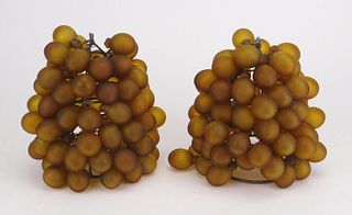 Pair of Art Nouveau grape cluster shades