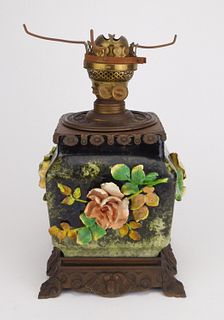 Victorian porcelain oil lamp