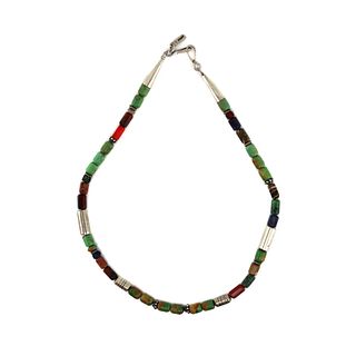 Thomas Singer (1940-2014) - Navajo - Multi-Stone and Silver Beaded Necklace c. 1980-90s, (J15897-024)