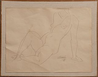 SANTOS BALMORI, Sin título, Firmado y fechado 64, Lápiz de grafito sobre papel, 36 x 48 cm