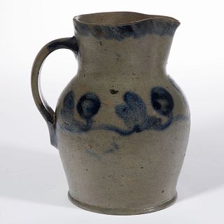 HENRY LOWNDES (D. 1842) ATTRIBUTED, PETERSBURG, VIRGINIA DECORATED STONEWARE PITCHER