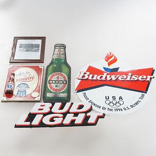 Lot Of Misc Signs, Pabst Blue Ribbon, Budweiser, 1996 Olympic Team Etc.