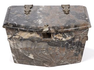 FRENCH / ITALIAN CARVED MARBLE JEWEL CASKET