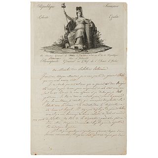 Napoleon Letter Signed Granting Forgiveness to a Double-Agent Spy in the French Republic: "He knows all the secrets"
