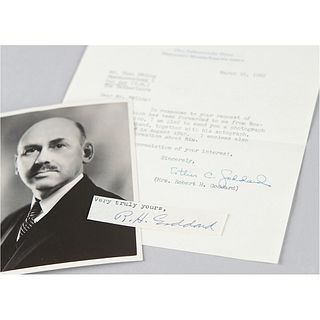 Robert H. Goddard Signature with Transmittal Letter from His Wife