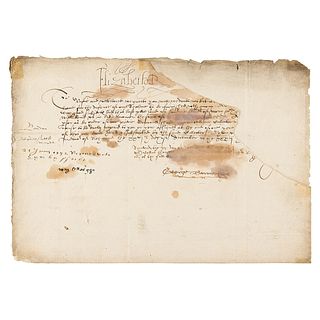 Queen Elizabeth I Letter Signed (1592)