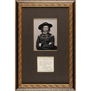 George A. Custer Civil War-Dated Autograph Endorsement Signed on Deserting Irish Captain