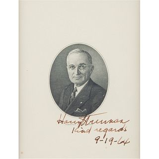 Harry S. Truman Signed Engraving