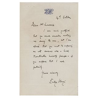 Evelyn Waugh Autograph Letter Signed