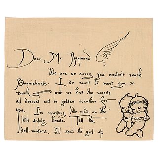 Rose O&#39;Neill Autograph Letter Signed with Sketches