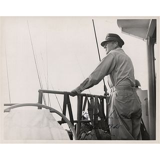 Douglas MacArthur Signed Photograph on USS Cleveland in Borneo (1945)