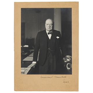 Winston Churchill Signed Photograph Signed During World War II (1942)