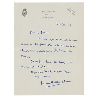Mountbatten of Burma Autograph Letter Signed