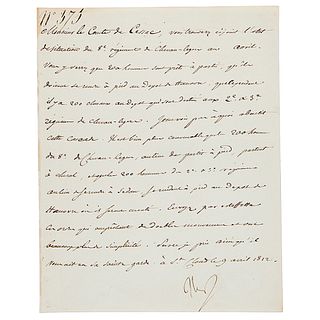 Napoleon Letter Signed on Preparations for Invasion of Russia (1812)