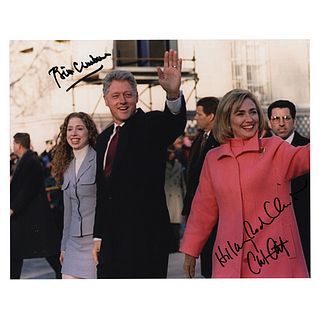 Bill, Hillary, and Chelsea Clinton Signed Photograph