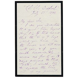 Charles L. Dodgson Autograph Letter Signed to a Speech Therapist