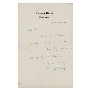 H. G. Wells Autograph Letter Signed